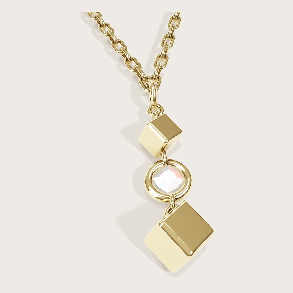 Close-up of the Prism Drop Pendant in gold